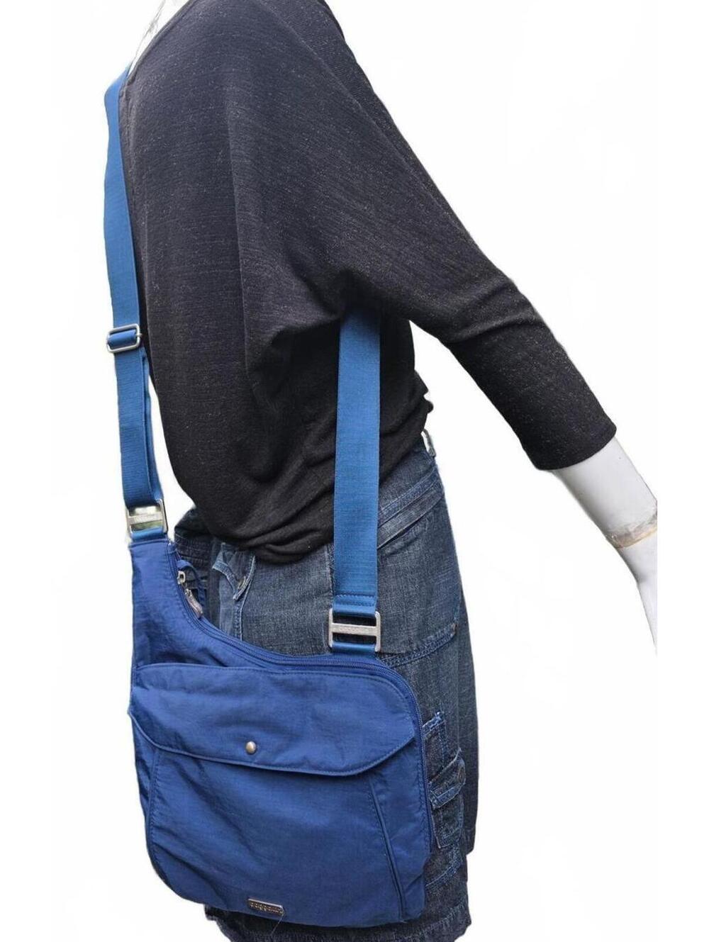 Baggallini Navy Blue Hobo Crossbody Travel  Bag With Adjustable Strap.